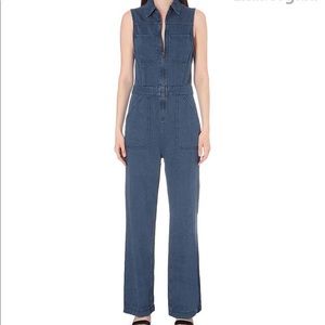 Full length jean jumpsuit